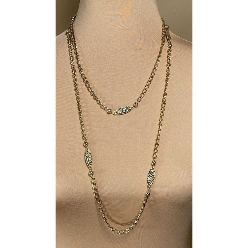 Gold tone Long Strand Chain Necklace 26"